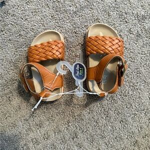 Kids Tan Braided Sandals
